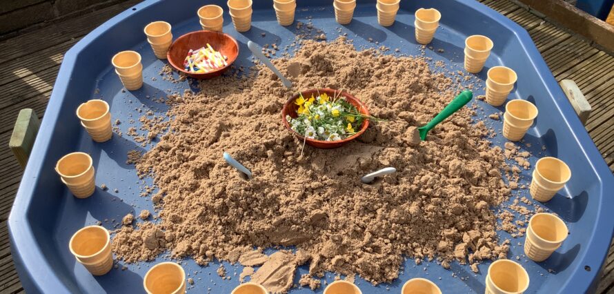 Nursery sandpit for summer play